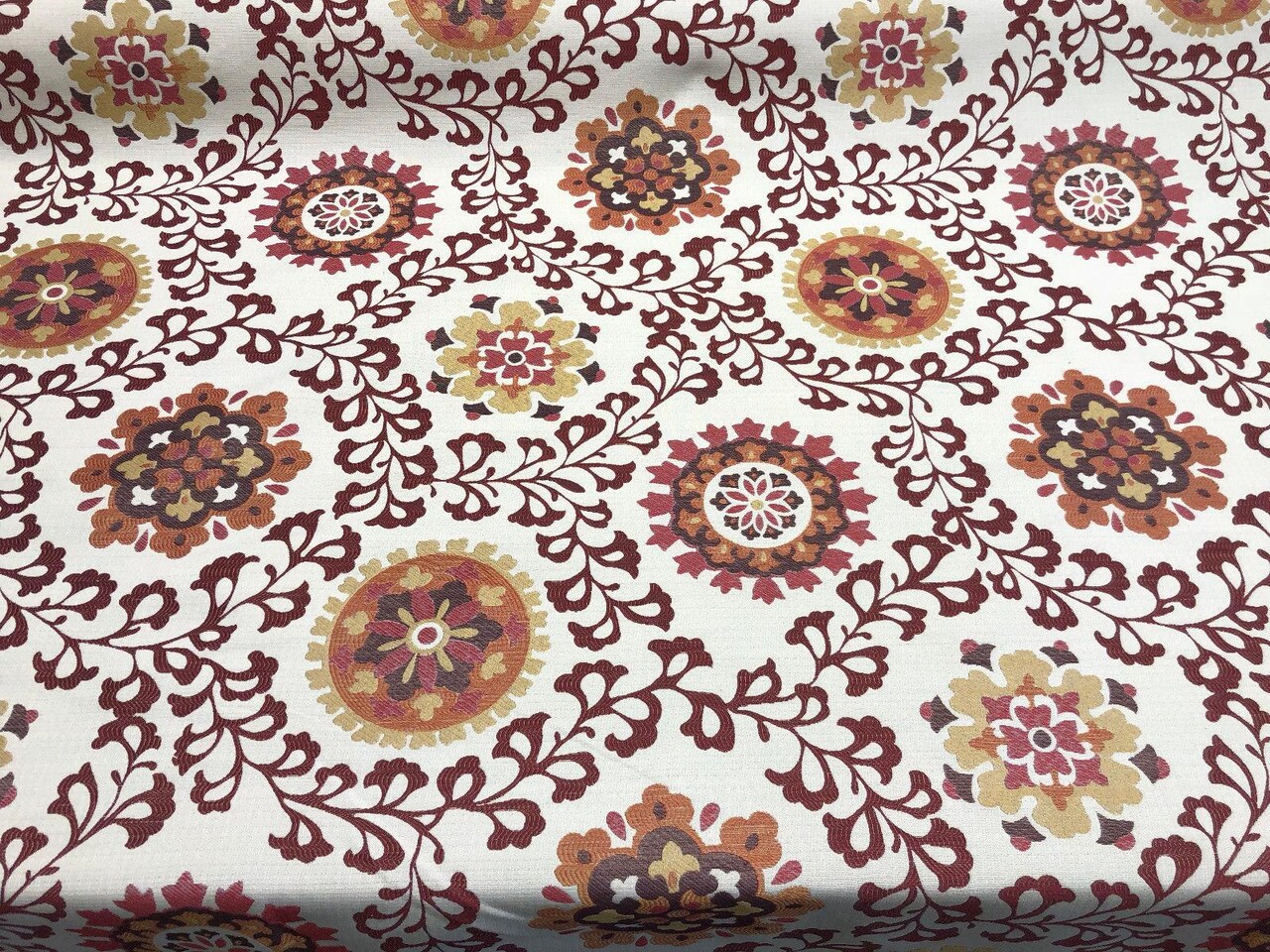 1 Yard Alango Tomato Floral 100% Polyester Jacquard Upholstery Fabric for Drapery and Home Decor 57 Inch Width